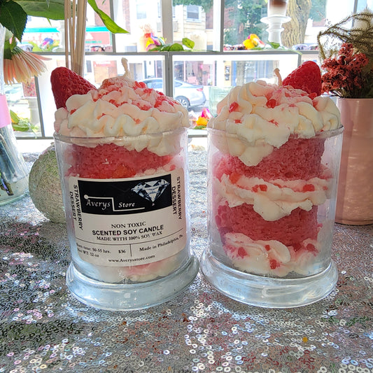 Strawberry Dessert Candle - 12 Ounces